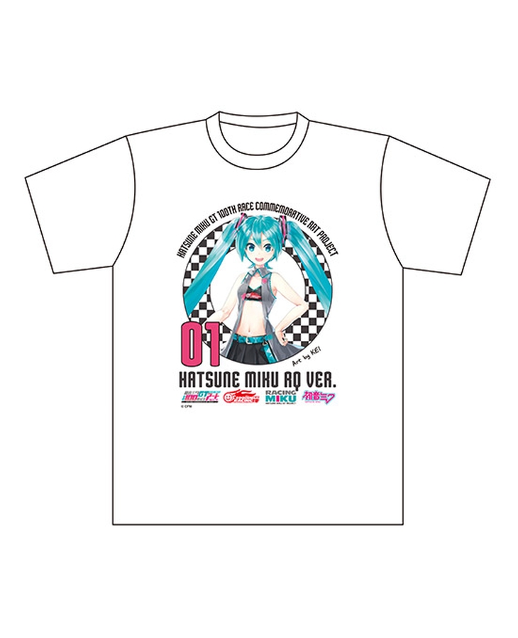 Hatsune Miku GT Project 100th Race Commemorative Art Project Art Omnibus Circuit T-Shirt: Hatsune Miku RQ Ver. Art by KEI[Products which include stickers]／ Lsize
