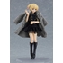 figma Female Body (Yuki) with Black Corset Dress + Fur Coat Outfit