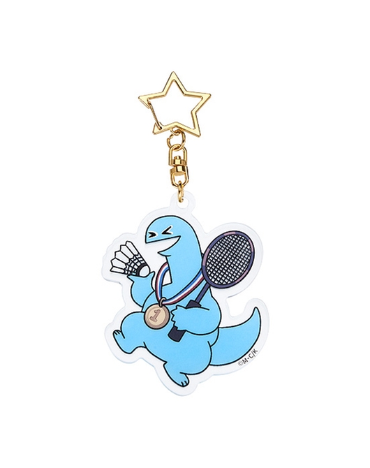 ギャルと恐竜 夜光アクリルキーホルダー バトミントン