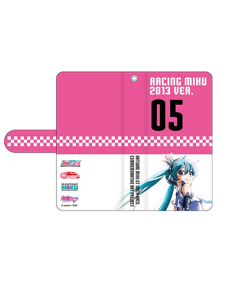 Hatsune Miku GT Project 100th Race Commemorative Art Project Art Omnibus Flip Cover Smartphone Case: Racing Miku 2013 Ver. Art by Manabu Nii[Products which include stickers]