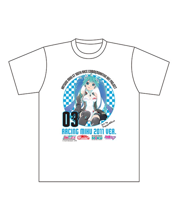 初音ミク GT参戦100戦記念 オムニバスアート サーキットTシャツ レーシングミク 2011Ver. Art by ぽよよん♥ろっく