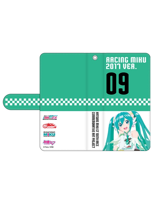 Hatsune Miku GT Project 100th Race Commemorative Art Project Art Omnibus Flip Cover Smartphone Case: Racing Miku 2017 Ver. Art by Satoshi Koike[Products which include stickers]