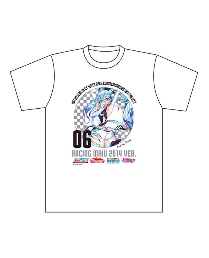 Hatsune Miku GT Project 100th Race Commemorative Art Project Art Omnibus Circuit T-Shirt: Racing Miku 2014 Ver. Art by Choco[Products which include stickers]