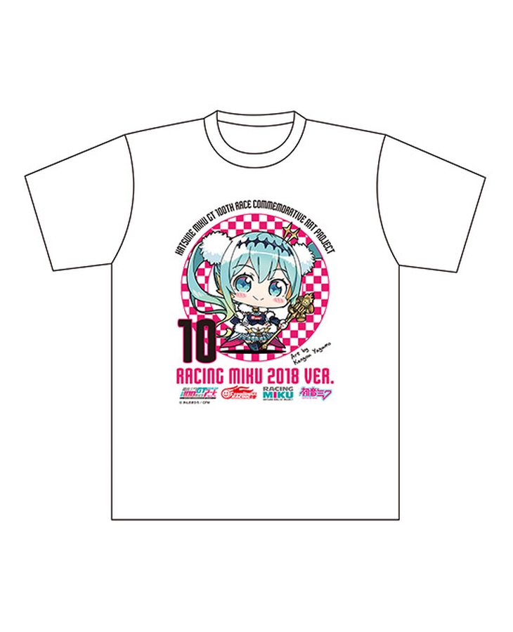 Hatsune Miku GT Project 100th Race Commemorative Art Project Art Omnibus Circuit T-Shirt: Racing Miku 2018 Ver. Art by Kengou Yagumo[Products which include stickers]