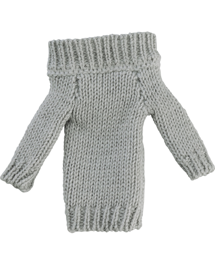 figma Styles 露肩毛衣連衣裙 (灰色)