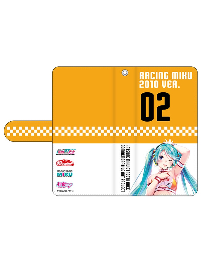初音未來 GT參戰100戰紀念 精選圖繪 翻蓋式智慧型手機殼 Racing Miku 2010Ver. Art by 矢吹健太朗