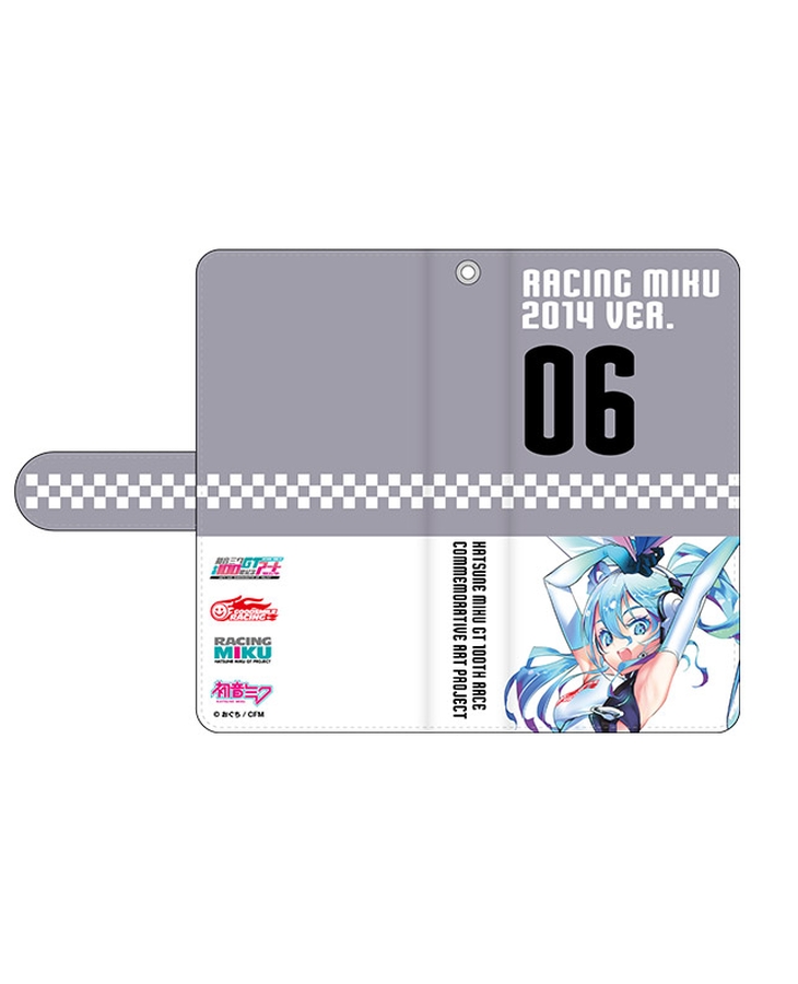 Hatsune Miku GT Project 100th Race Commemorative Art Project Art Omnibus Flip Cover Smartphone Case: Racing Miku 2014 Ver. Art by Choco[Products which include stickers]