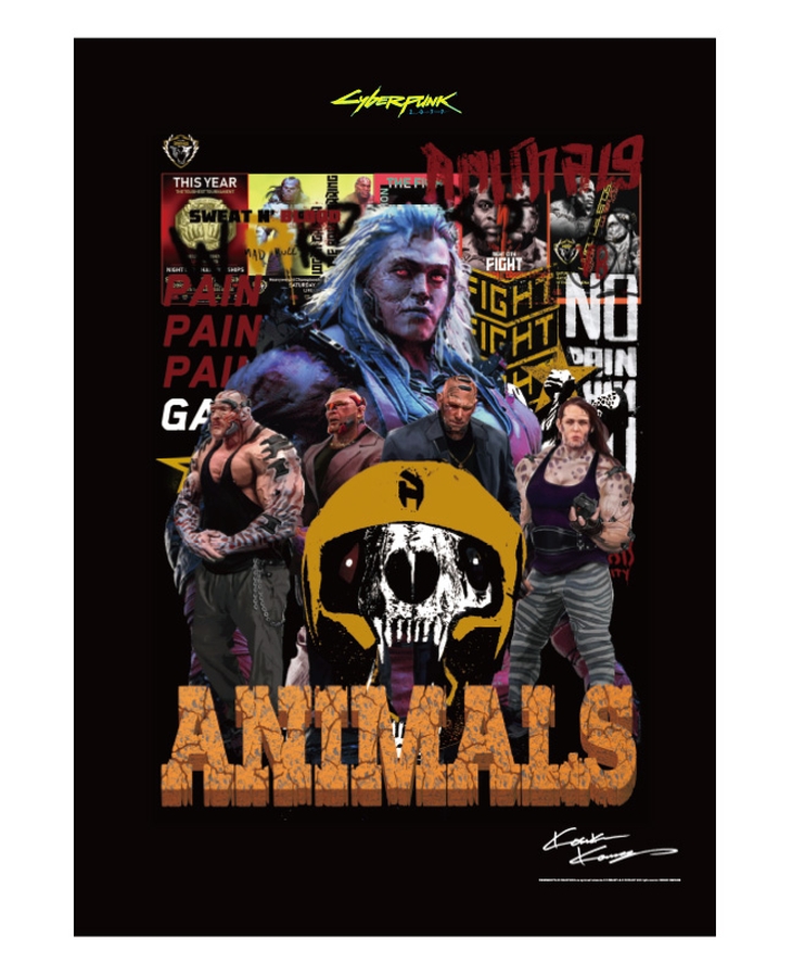Cyberpunk2077 x Kosuke Kawamura Collage poster Animals