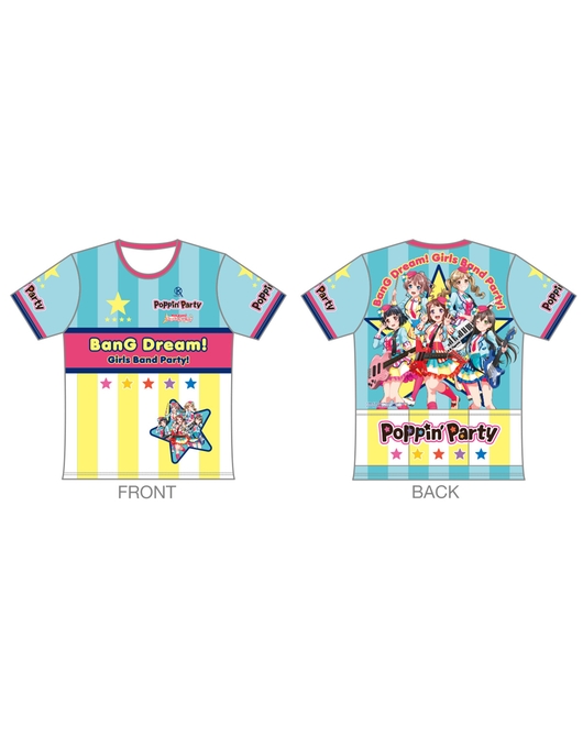 「バンドリ！ ガールズバンドパーティ！」ツーリングTシャツ【Poppin'Party Ver.】（再販）