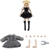 figma Female Body (Yuki) with Black Corset Dress + Fur Coat Outfit