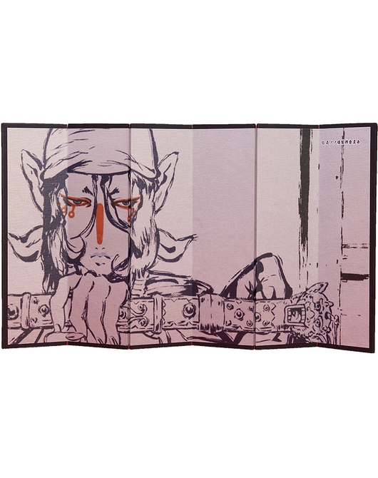 モノノ怪 ミニ屏風 墨絵 薬売り