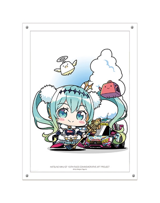 Hatsune Miku GT Project 100th Race Commemorative Art Project Art Omnibus High-Res Acrylic Artwork: Racing Miku 2018 Ver. Art by Kengou Yagumo[Products which include stickers]