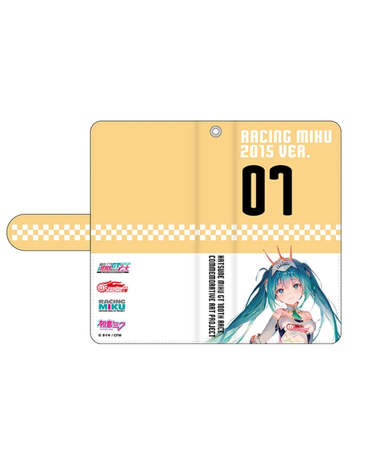 Hatsune Miku GT Project 100th Race Commemorative Art Project Art Omnibus Flip Cover Smartphone Case: Racing Miku 2015 Ver. Art by DSmile[Products which include stickers]