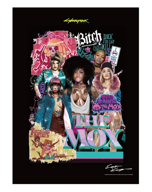 Cyberpunk 2077 x Kosuke Kawamura Collage poster The Mox