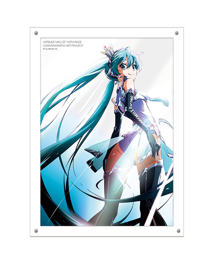 Hatsune Miku GT Project 100th Race Commemorative Art Project Art Omnibus High-Res Acrylic Artwork: Racing Miku 2013 Ver. Art by Manabu Nii[Products which include stickers]