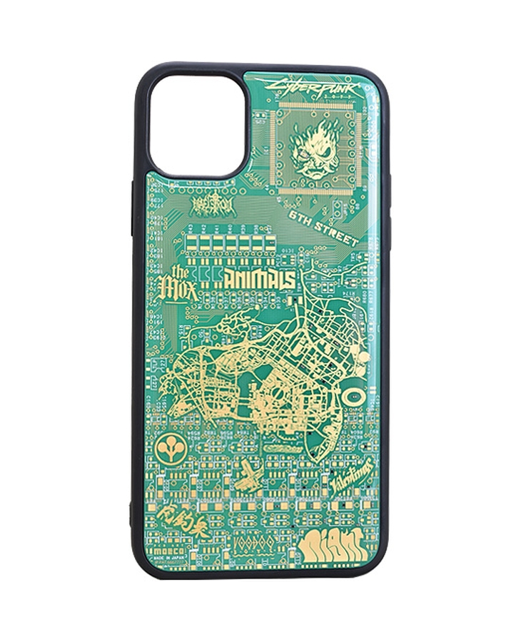 Cyberpunk 2077 Night City Map Circuit Board iPhone 11 Pro Max Case by PCB ART moeco