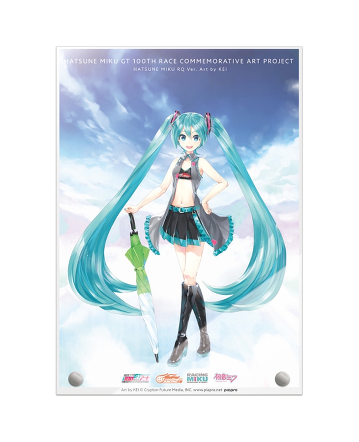 初音未來 GT參戰100戰紀念 精選圖繪 A5壓克力圖繪 初音未來 RQ Ver. Art by KEI