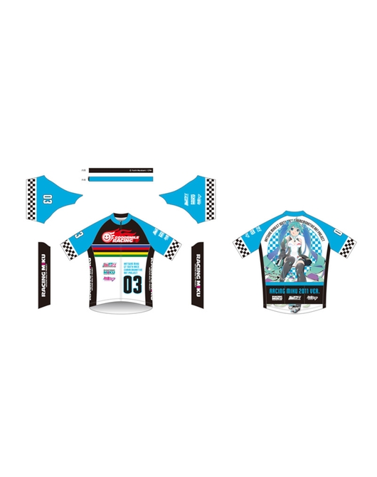 Hatsune Miku GT Project 100th Race Commemorative Art Project Art Omnibus Cycling Jersey: Racing Miku 2011 Ver. Art by Poyoyon♥Rock [Products which include stickers]