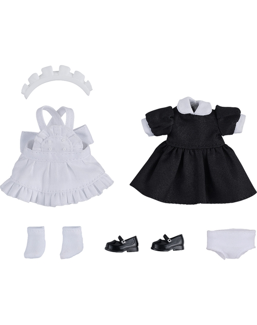 黏土娃 工作穿搭：女僕服 短版(黑色)