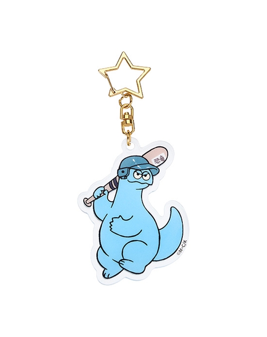 ギャルと恐竜 夜光アクリルキーホルダー 野球