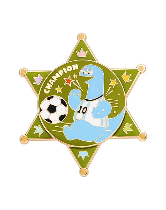 ギャルと恐竜 バッジ サッカー