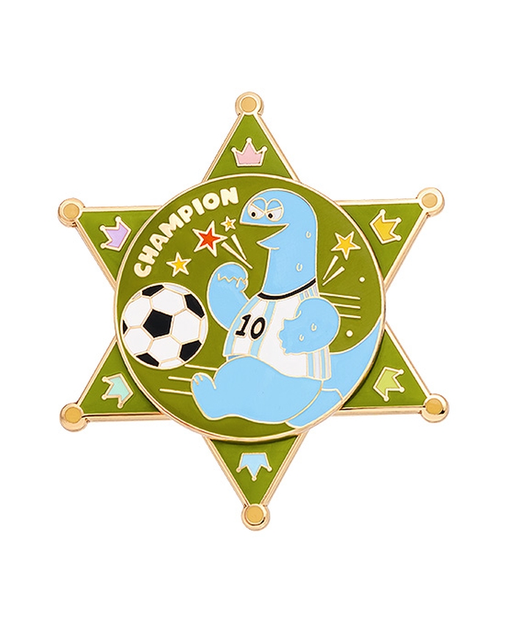 ギャルと恐竜 バッジ サッカー