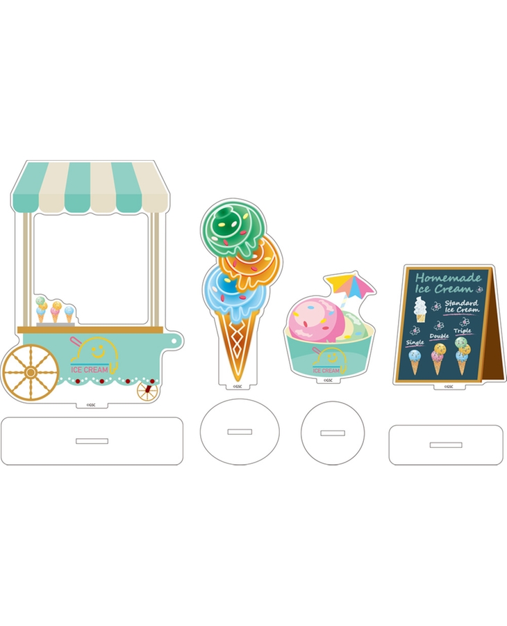 黏土人配件系列 壓克力裝飾立牌 冰淇淋店
