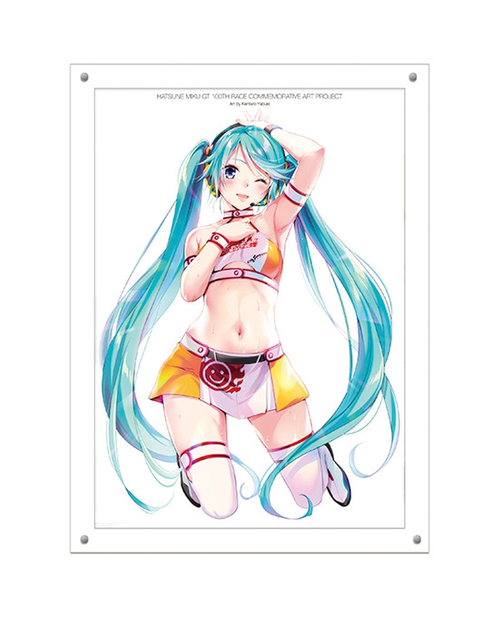 Hatsune Miku GT Project 100th Race Commemorative Art Project Art Omnibus High-Res Acrylic Artwork: Racing Miku 2010 Ver. Art by Kentaro Yabuki[Products which include stickers]