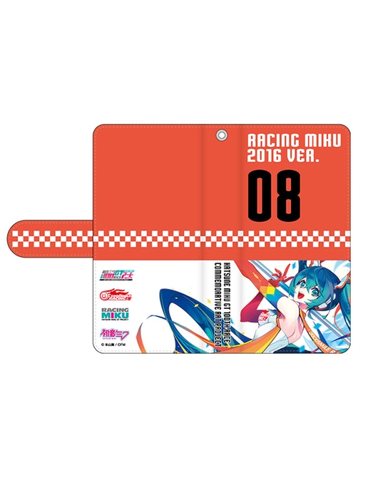 Hatsune Miku GT Project 100th Race Commemorative Art Project Art Omnibus Flip Cover Smartphone Case: Racing Miku 2016 Ver. Art by Tsukasa Ryugu[Products which include stickers]