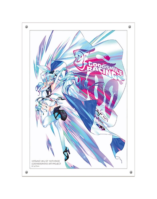 Hatsune Miku GT Project 100th Race Commemorative Art Project Art Omnibus High-Res Acrylic Artwork: Racing Miku 2014 Ver. Art by Choco[Products which include stickers]