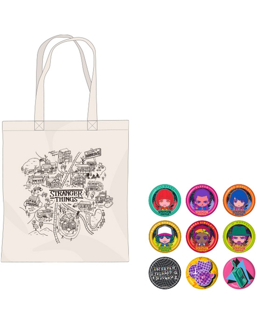 Stranger Things ねんどろいどぷらす ミニ缶バッジ付きホーキンズマップデザイントートバッグ (Japan Ver.)