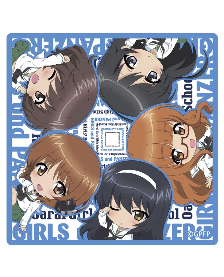 ガールズ＆パンツァー ハンドタオル ディフォルメイラスト 大洗女子学園