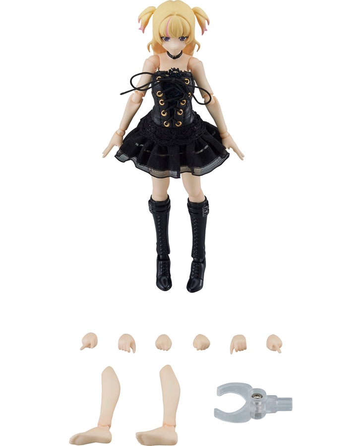 figma Female Body (Yuki) with Black Corset Dress Outfit