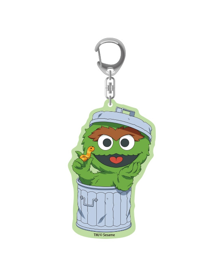 芝麻街 黏土人Plus 壓克力鑰匙圈 奧斯卡