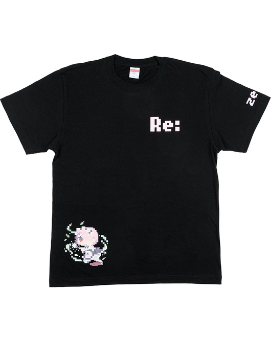Re:ゼロから始める異世界生活 ピクセルアートTシャツ ラム