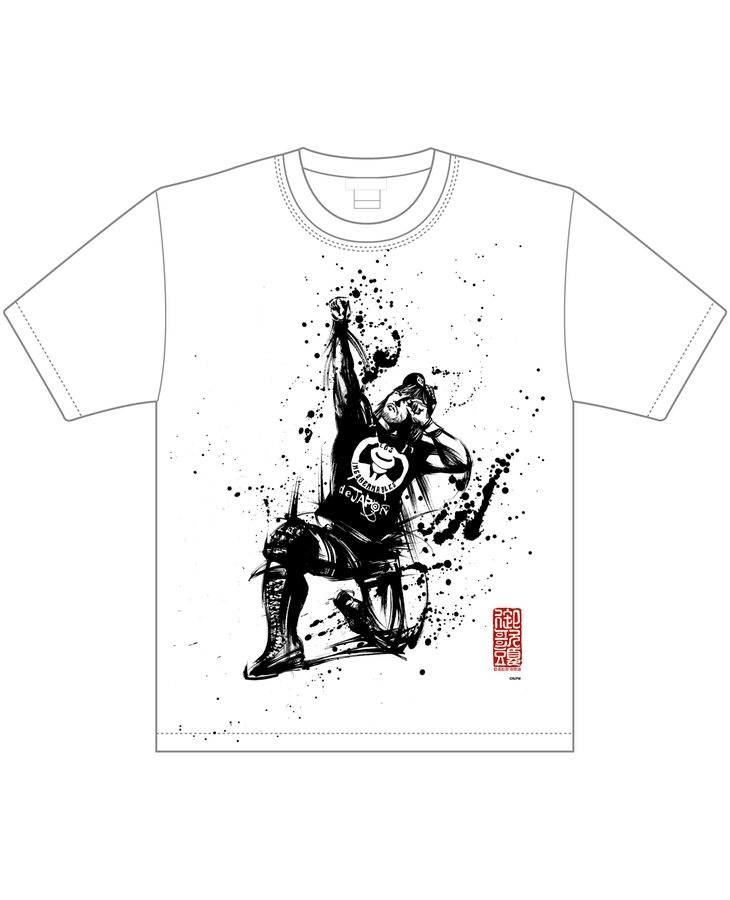 新日本プロレスx墨絵師　御歌頭　コラボ　久米繊維（国産）Tシャツ　内藤哲也