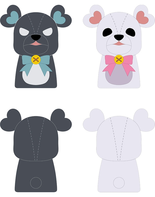 くまクマ熊ベアー 黒クマの手袋&白クマの手袋