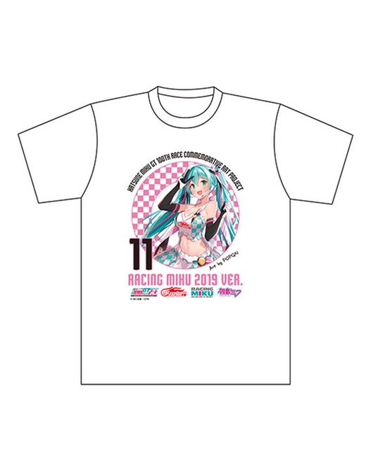 初音ミク GT参戦100戦記念 オムニバスアート サーキットTシャツ レーシングミク 2019Ver. Art by ポップキュン