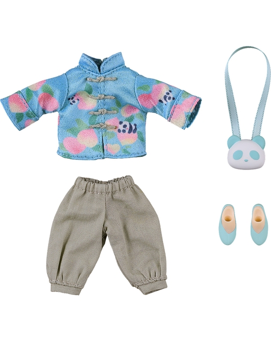 黏土娃 服裝套組 短版褲裝旗袍（熊貓）