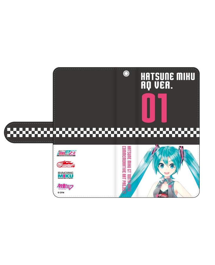 Hatsune Miku GT Project 100th Race Commemorative Art Project Art Omnibus Flip Cover Smartphone Case: Hatsune Miku RQ Ver. Art by KEI[Products which include stickers]