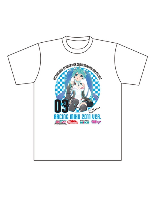 初音ミク GT参戦100戦記念 オムニバスアート サーキットTシャツ レーシングミク 2011Ver. Art by ぽよよん♥ろっく