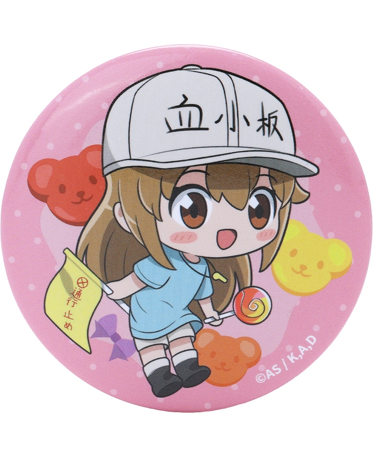 Cells at Work! Tinplate Pinback Button Platelet Leader