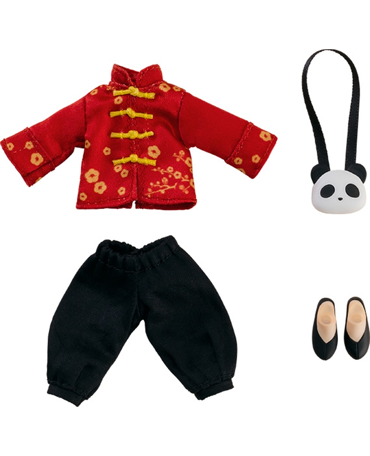 黏土娃 服裝套組 短版褲裝旗袍(紅色) 黏土娃 服裝套組 短版褲裝旗袍(紅色)