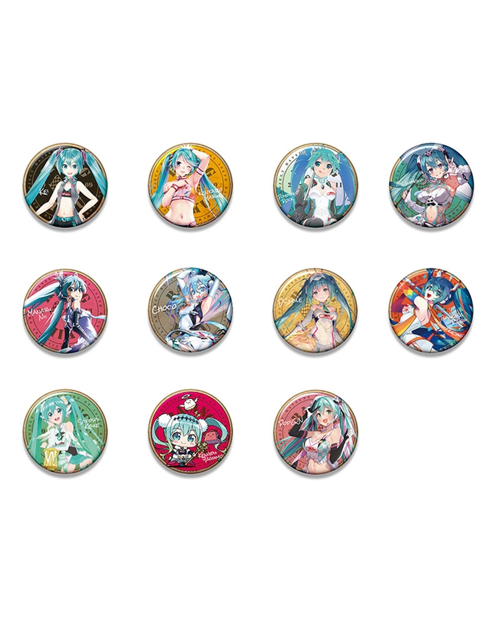 Hatsune Miku GT Project 100th Race Commemorative Art Project Art Omnibus Collectible Badges (11 Badge Set)[Products which include stickers]
