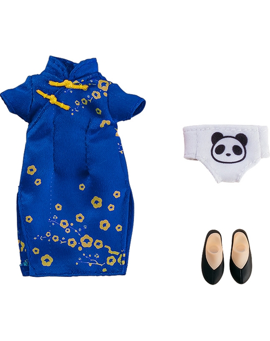 黏土娃 服裝套組 裙裝旗袍（藍色）