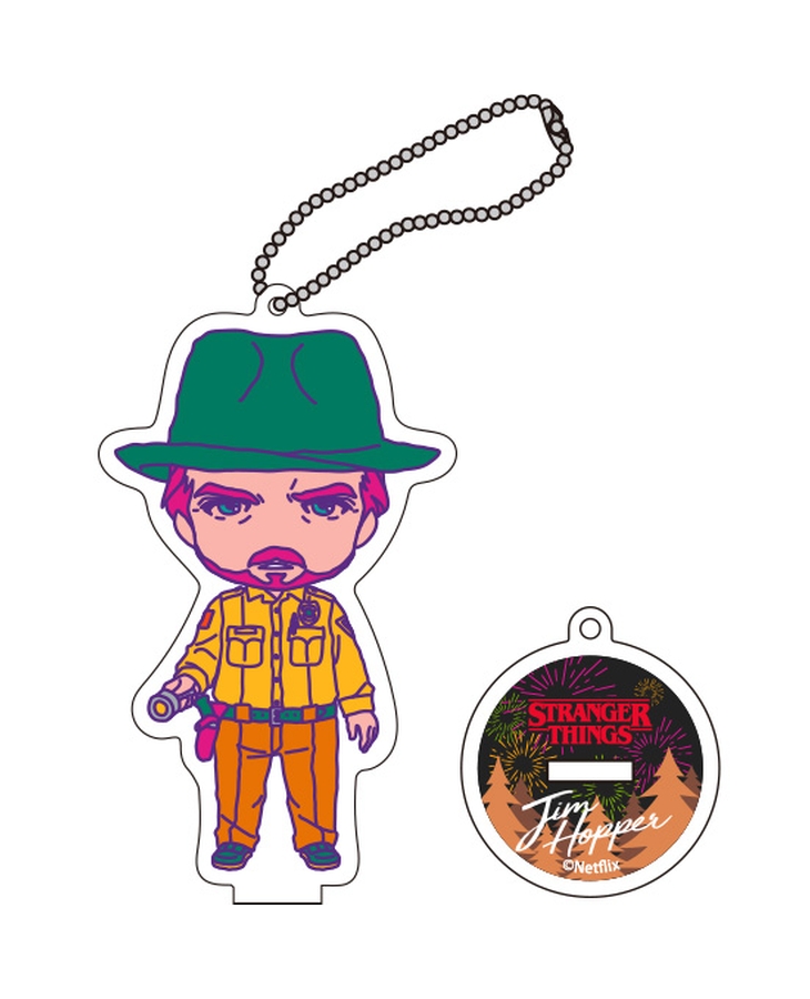 Stranger Things Nendoroid Plus Retro Design Acrylic Keychains: Hopper (Japan Ver.)