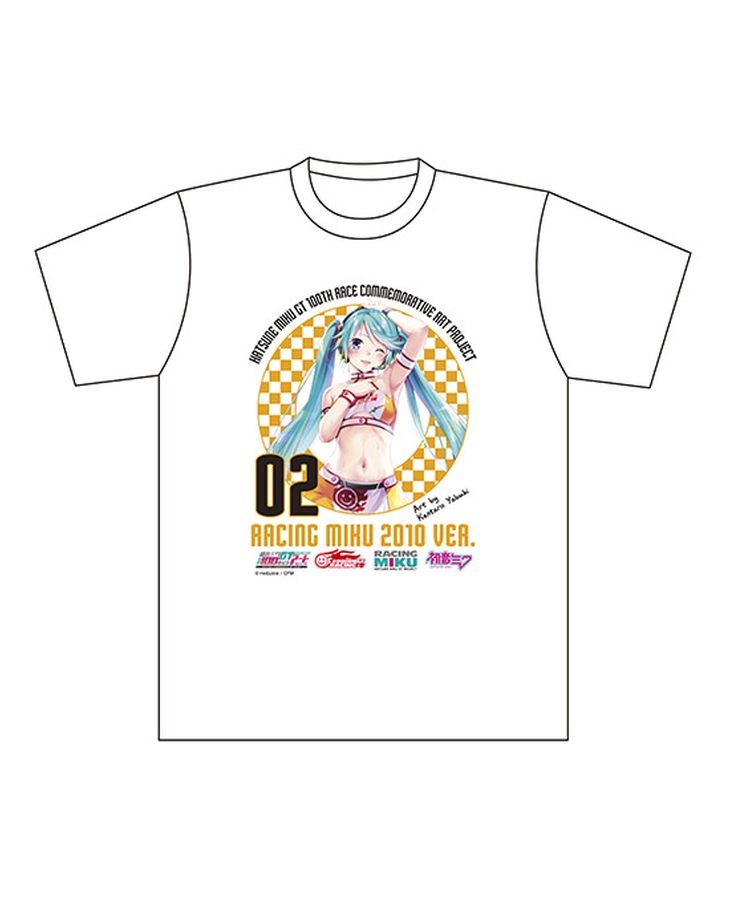 Hatsune Miku GT Project 100th Race Commemorative Art Project Art Omnibus Circuit T-Shirt: Racing Miku 2010 Ver. Art by Kentaro Yabuki[Products which include stickers]