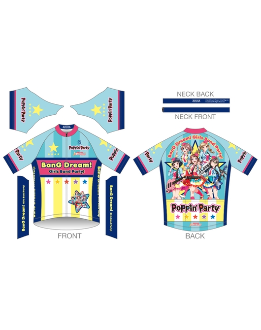 「バンドリ！ ガールズバンドパーティ！」サイクルジャージ【Poppin'Party 2nd.Ver.】（再販）