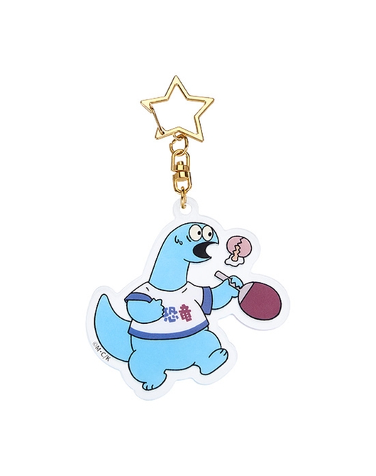 ギャルと恐竜 夜光アクリルキーホルダー 卓球